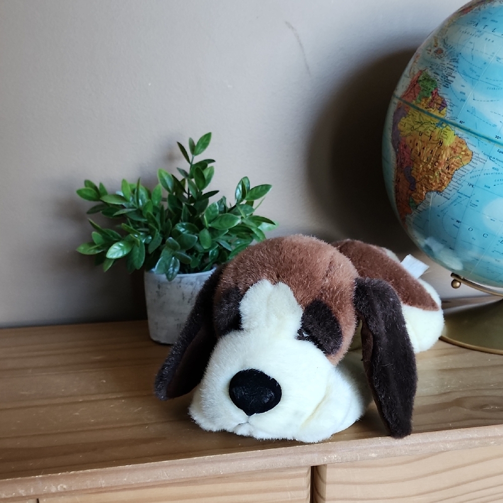 Floppy Eared Brown and White Dog Plush Toy